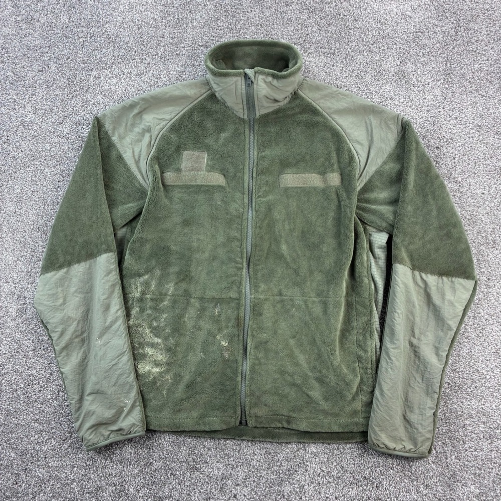 GEN III Jacket Mens Large Green US Army Fleece Cold Weather Full Zip Mock Neck
